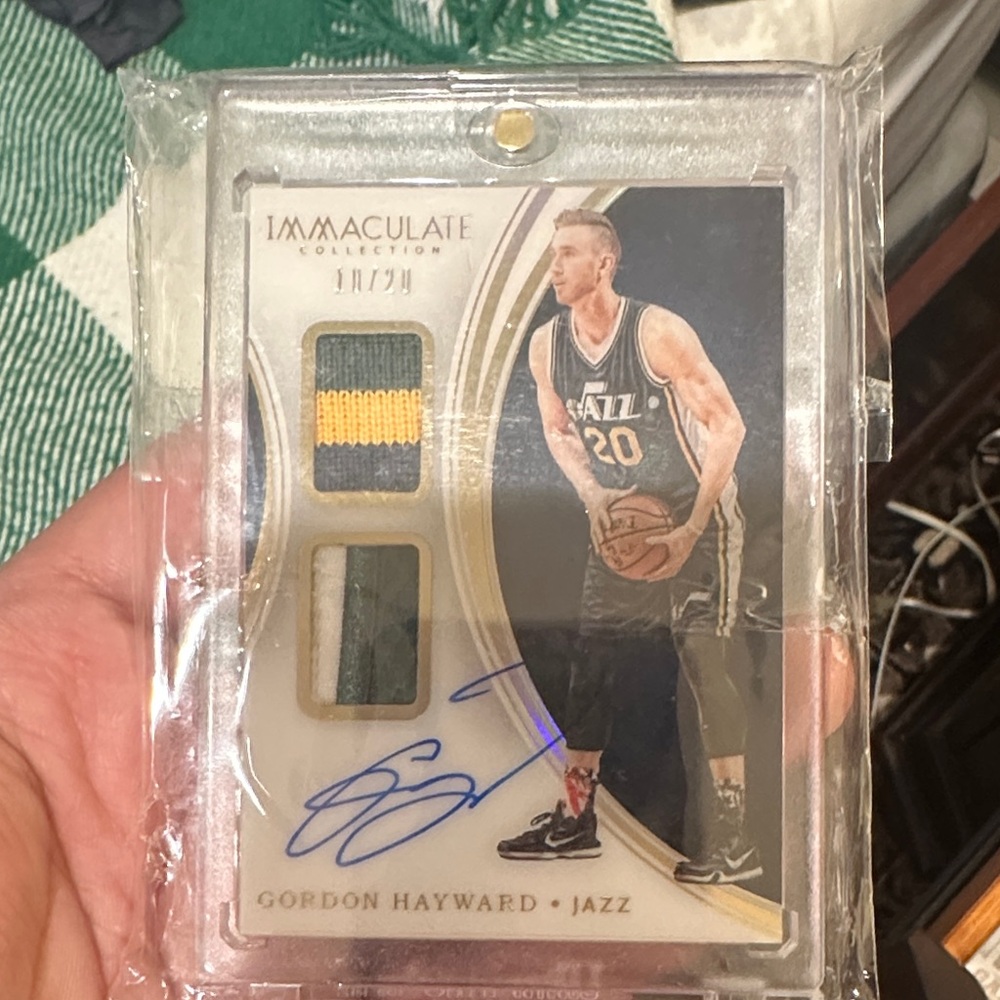Autographed Hayward card with 2 game worn patches.  Only 20 made.  This is 10/20